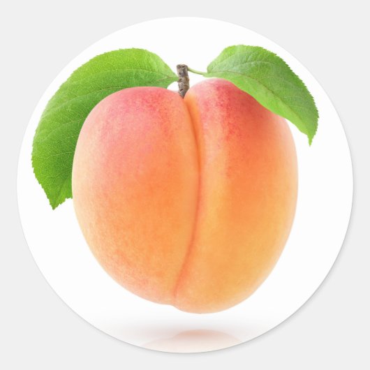 Eén abrikoos ronde sticker (Voorkant)