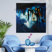 Een Abstract expressionisme met een koude wind Poster