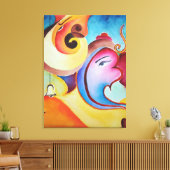 Een abstract Ganesha schilderij Canvas Afdruk (Insitu (Woonkamer))