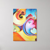 Een abstract Ganesha schilderij Canvas Afdruk (Voorkant)