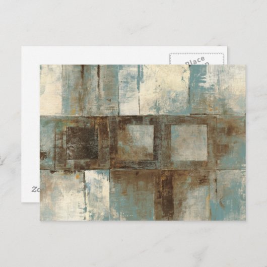 Een Abstract in blauw en bruin Briefkaart (Voorkant / Achterkant)