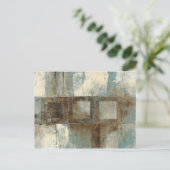 Een Abstract in blauw en bruin Briefkaart (Staand voorkant)