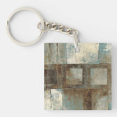 Een Abstract in blauw en bruin Sleutelhanger (Voorkant)