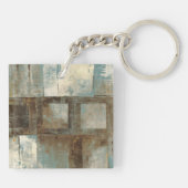 Een Abstract in blauw en bruin Sleutelhanger (Achterkant)