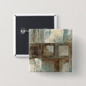 Een Abstract in blauw en bruin Vierkante Button 5,1 Cm (Voorkant /achterkant)