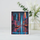 Een Abstract kleurrijk Uitzicht van Philadelphia Briefkaart (Staand voorkant)