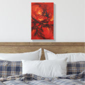 Een abstract meesterwerk,"Rode Draaikolken" Canvas Afdruk (Insitu (Slaapkamer))