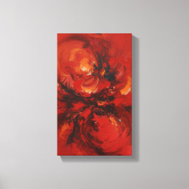 Een abstract meesterwerk,"Rode Draaikolken" Canvas Afdruk
