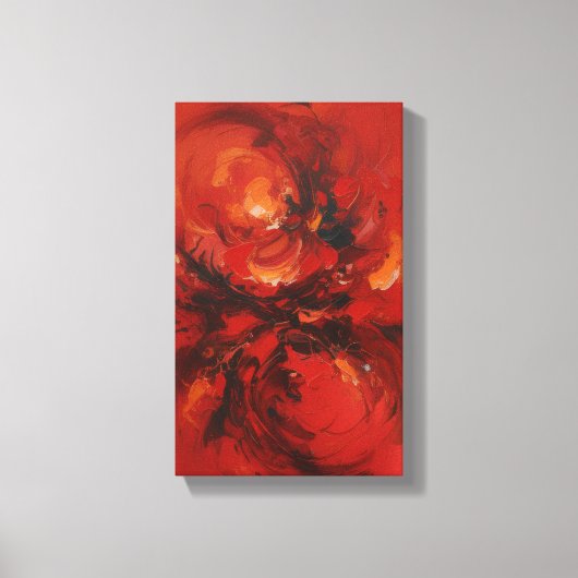 Een abstract meesterwerk,"Rode Draaikolken" Canvas Afdruk (Voorkant)