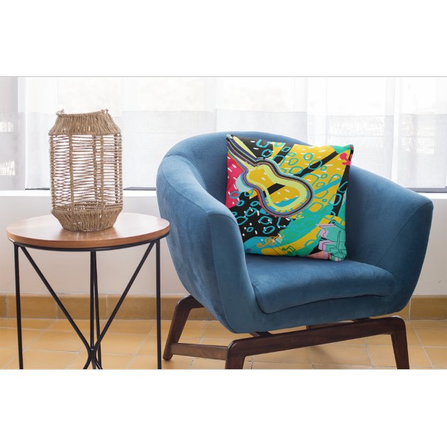 Een Abstract muziekmengsel Kussen (Creator heeft geüpload)