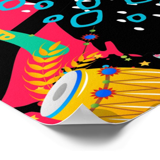 Een Abstract muziekmengsel Poster (Hoek)