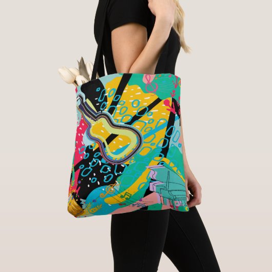 Een Abstract muziekmengsel Tote Bag (Dichtbij)
