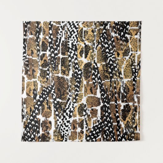 Een abstract ontwerp dat een dierenhuid transforme wandkleed (Voorkant)
