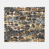 Een abstract ontwerp dat een dierlijke huid transf fleece deken (Voorkant (Horizontaal))