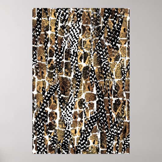 Een abstract ontwerp dat een dierlijke huid transf poster (Voorkant)