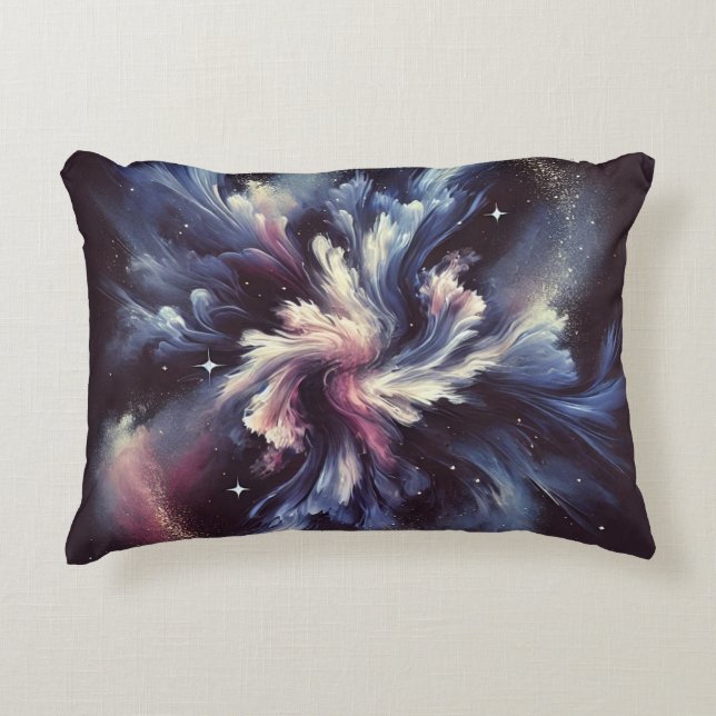 Een abstract ontwerp van een sterrenstelsel dat he accent kussen (Voorkant)