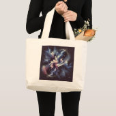 Een abstract ontwerp van een sterrenstelsel dat he grote tote bag (Voorkant (product))