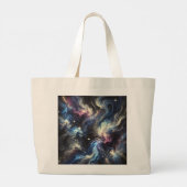 Een abstract ontwerp van een sterrenstelsel dat he grote tote bag (Achterkant)
