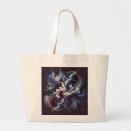 Een abstract ontwerp van een sterrenstelsel dat he grote tote bag