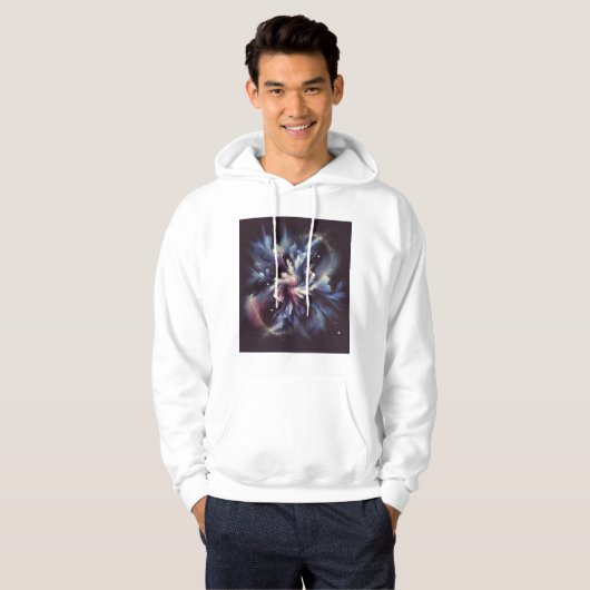 Een abstract ontwerp van een sterrenstelsel dat he hoodie (Voorkant volledig)