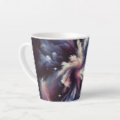 Een abstract ontwerp van een sterrenstelsel dat he latte mok (Linkerhoek)