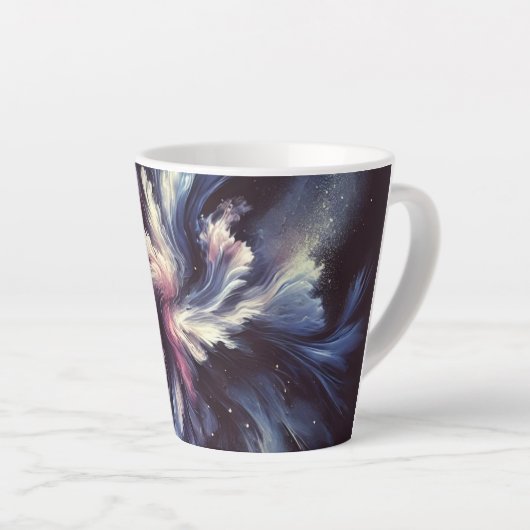 Een abstract ontwerp van een sterrenstelsel dat he latte mok (Rechterhoek)