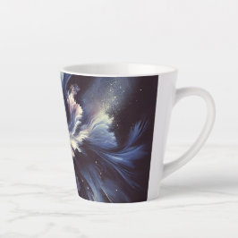 Een abstract ontwerp van een sterrenstelsel dat he latte mok