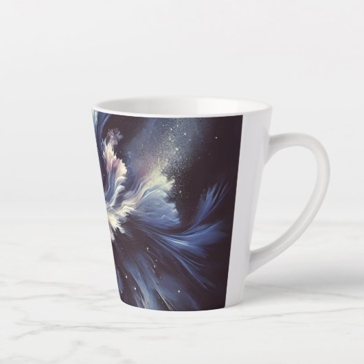 Een abstract ontwerp van een sterrenstelsel dat he latte mok (Rechts)