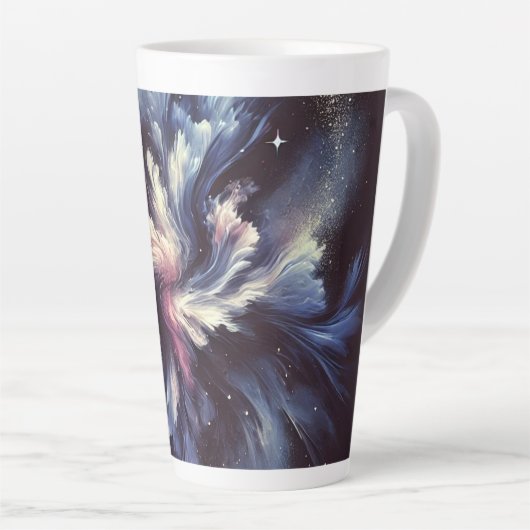 Een abstract ontwerp van een sterrenstelsel dat he latte mok (Rechterhoek)