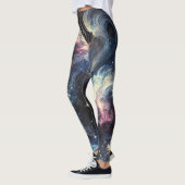 Een abstract ontwerp van een sterrenstelsel dat he leggings (Links)