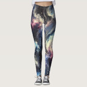 Een abstract ontwerp van een sterrenstelsel dat he leggings (Voorkant)