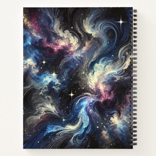 Een abstract ontwerp van een sterrenstelsel dat he notitieboek (Achterkant)