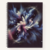 Een abstract ontwerp van een sterrenstelsel dat he notitieboek (Voorkant)