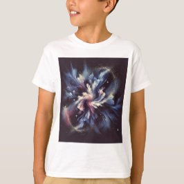 Een abstract ontwerp van een sterrenstelsel dat he t-shirt