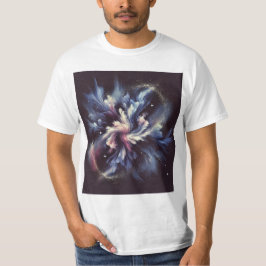 Een abstract ontwerp van een sterrenstelsel dat he t-shirt