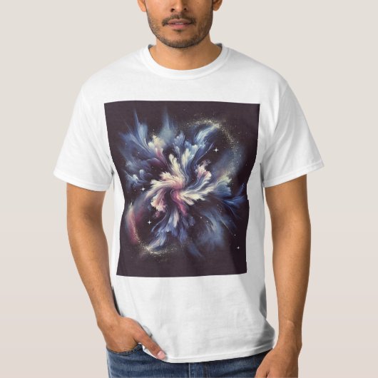 Een abstract ontwerp van een sterrenstelsel dat he t-shirt (Voorkant)