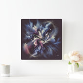 Een abstract ontwerp van een sterrenstelsel dat he vierkante klok (Huis)