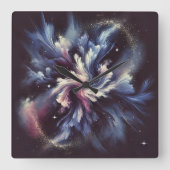 Een abstract ontwerp van een sterrenstelsel dat he vierkante klok (Voorkant)