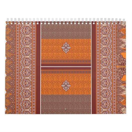 Een abstract patroon met tinten sinaasappel en kalender (Hoes)