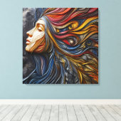 Een Abstract portret van de vrouw met arrogantie Canvas Afdruk (Insitu (Houten vloer))