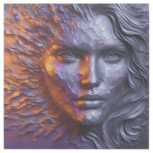 Een Abstract portret van vrouwengezicht - 3D in re