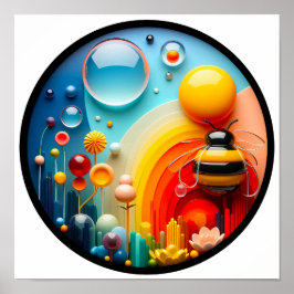 Een abstract poster met een modern natuur thema