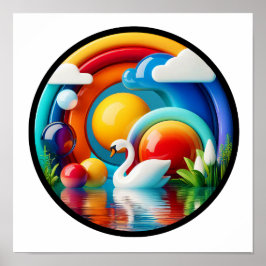 Een abstract poster met een modern natuur thema