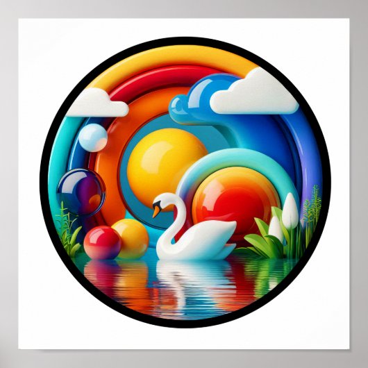 Een abstract poster met een modern natuur thema (Voorkant)