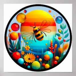 Een abstract poster met een modern natuur thema