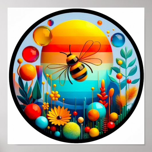 Een abstract poster met een modern natuur thema (Voorkant)