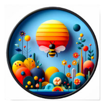 Een abstract poster met een modern natuur thema