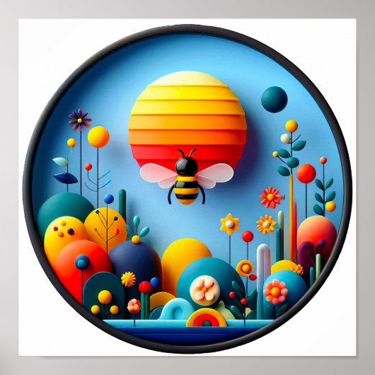 Een abstract poster met een modern natuur thema (Voorkant)