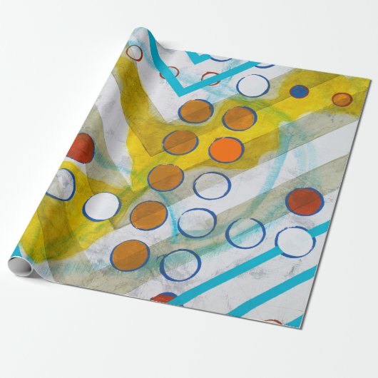 een abstract schilderij cadeaupapier (Uitgerold)