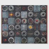 een abstract schilderij; een raster van gestempeld cadeaupapier (Vlak)